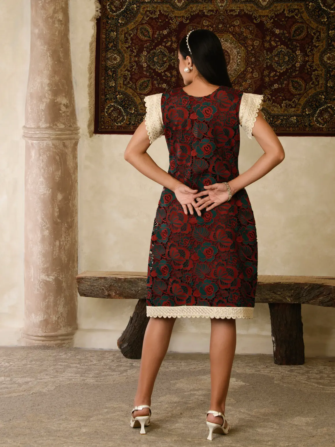 MAMA SAIID CHIIC ROSETTA GRID LACE DRESS - Image 2