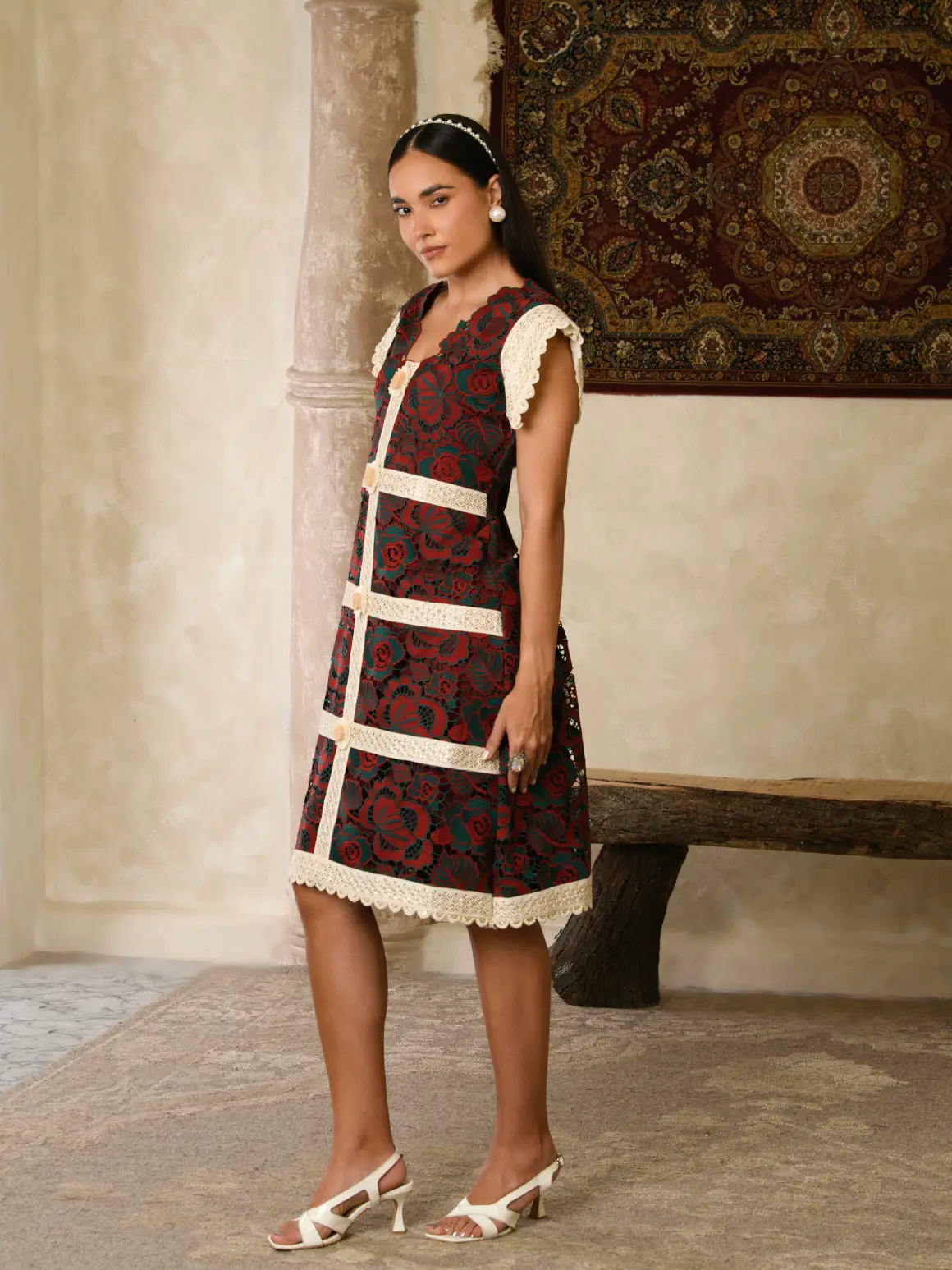 MAMA SAIID CHIIC ROSETTA GRID LACE DRESS - Image 6