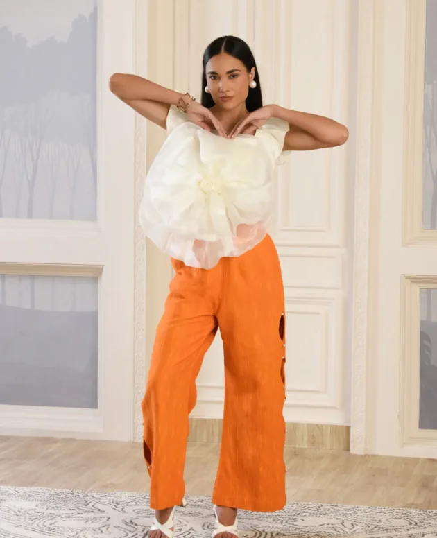 MAMA SAIID CHIIC IVORY BLOOM & TANGERINE CUTOUT