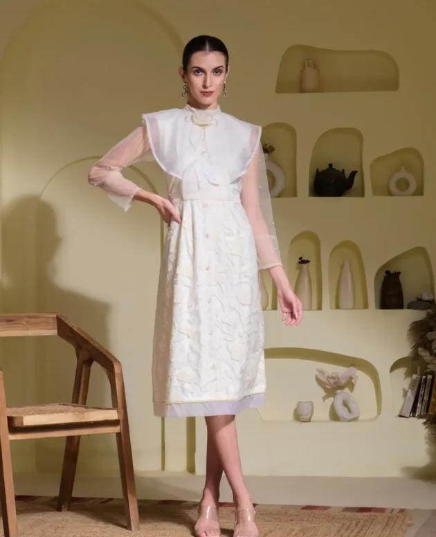 MAMA SAIID CHIIC Ivory luxe dress - classic pearl