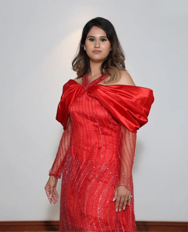 MAMA SAIID CHIIC Scarlet Crystal Bow Dress