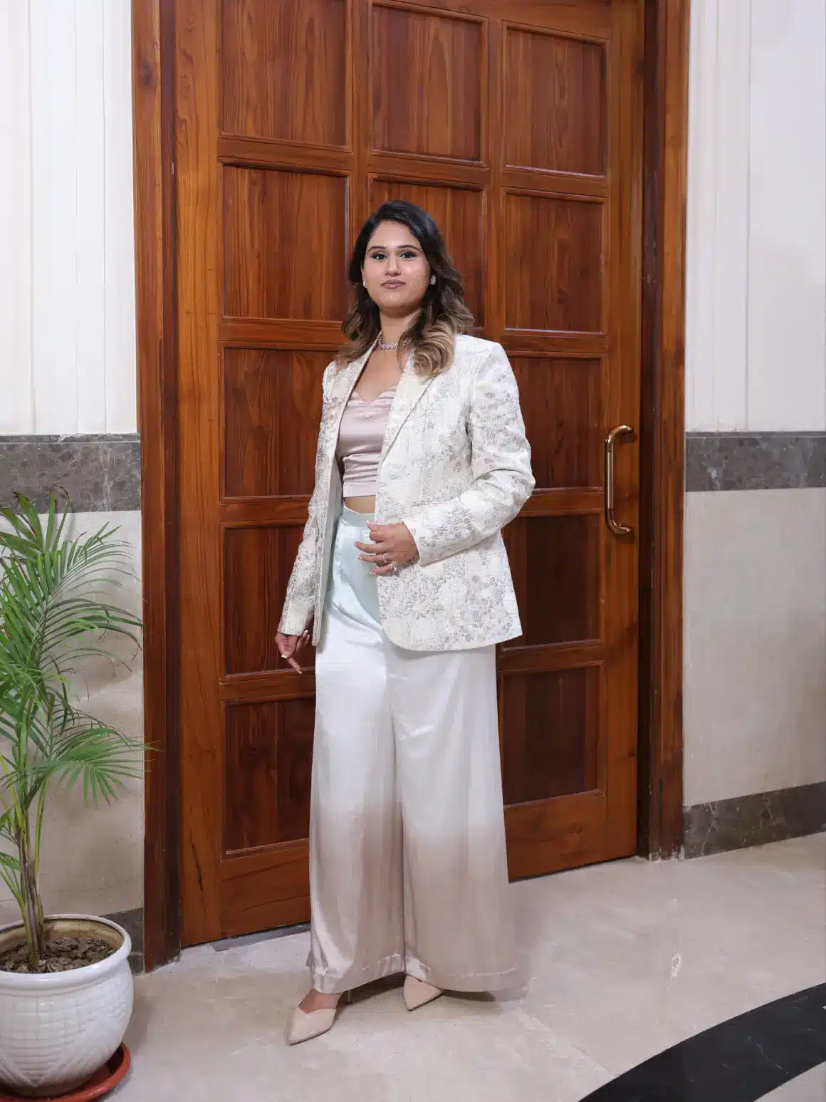 MAMA SAIID CHIIC Ivory Ombré Power Suit - Image 4