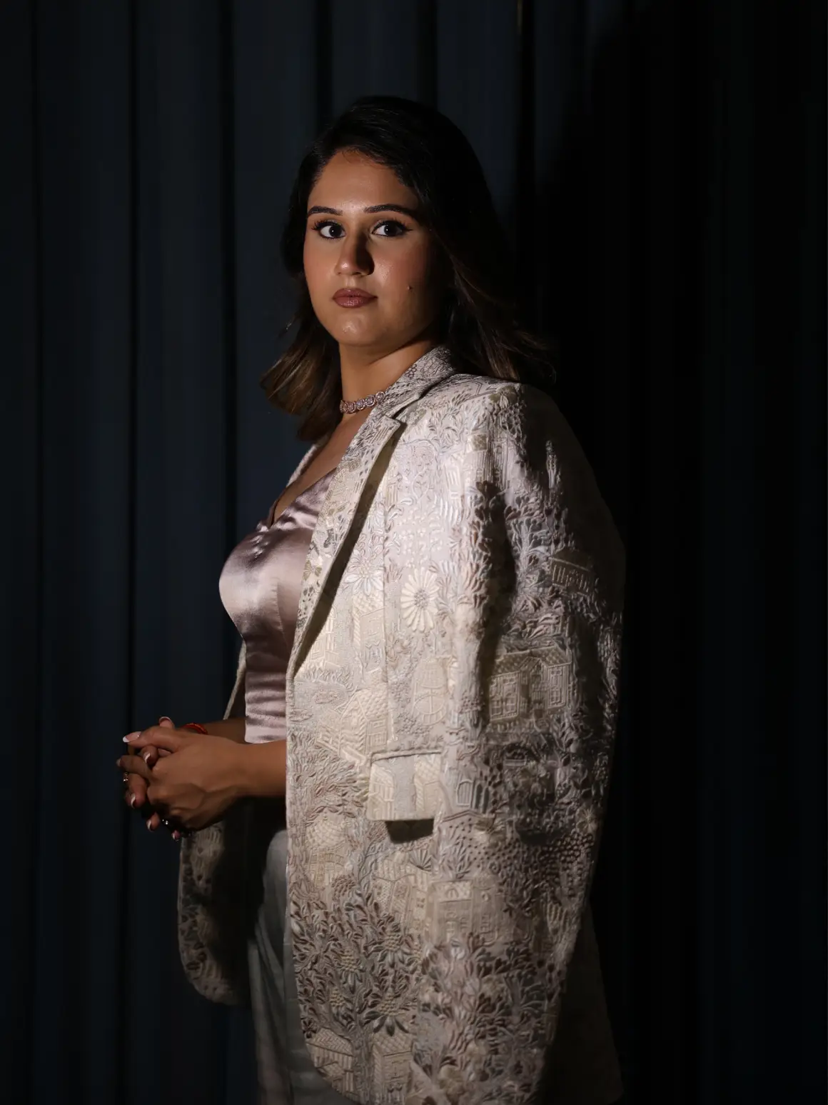 MAMA SAIID CHIIC Ivory Ombré Power Suit - Image 2