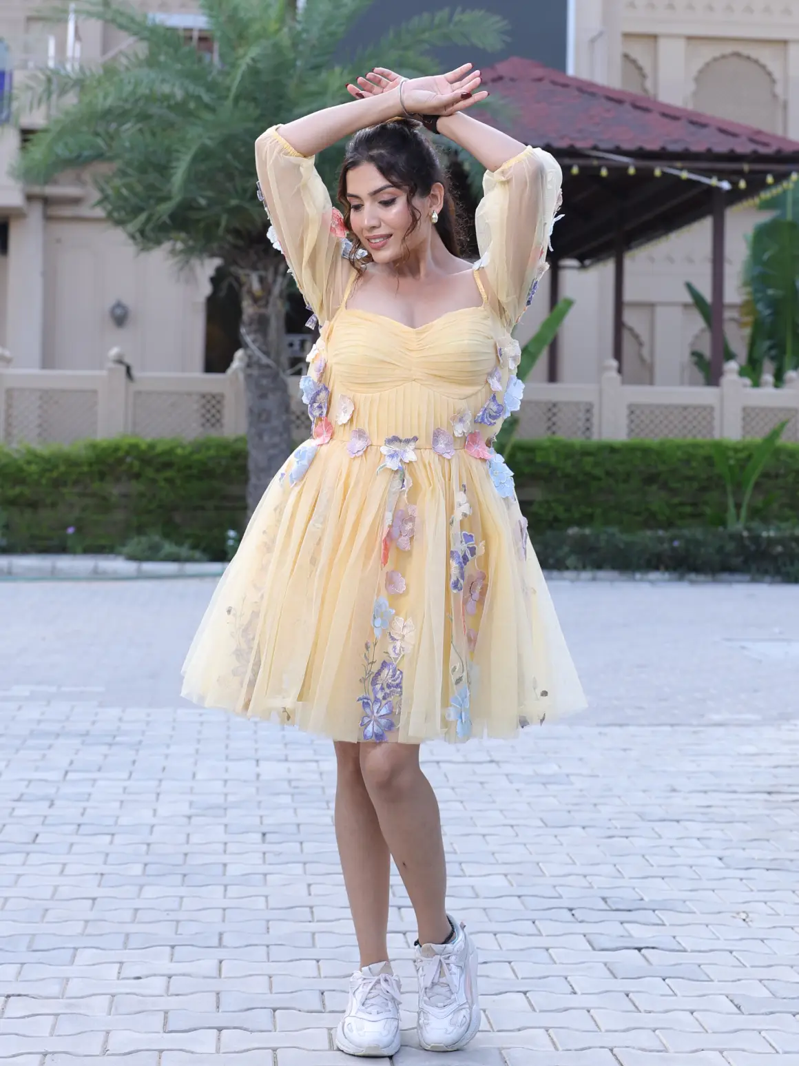MAMA SAIID CHIIC Floral Net Midi Dress - Image 4