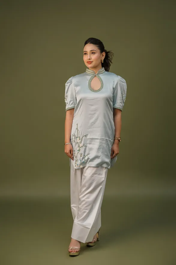 MAMA SAIID CHIIC Satin suit with farshi salwar - Image 2