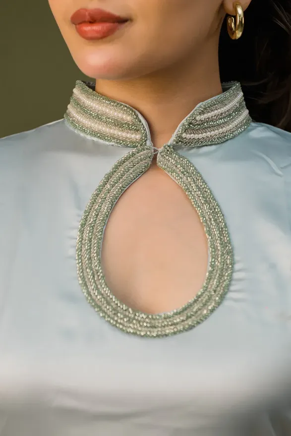 MAMA SAIID CHIIC Satin suit with farshi salwar - Image 3