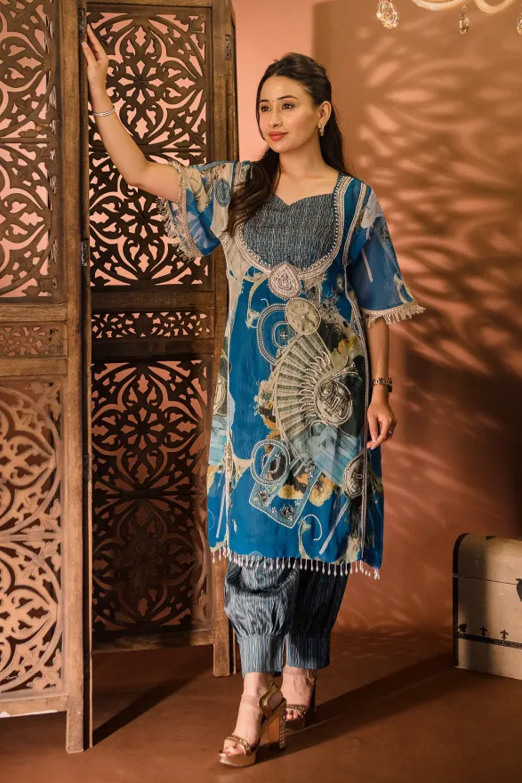 MAMA SAIID CHIIC Suit set with multi colour embroidery