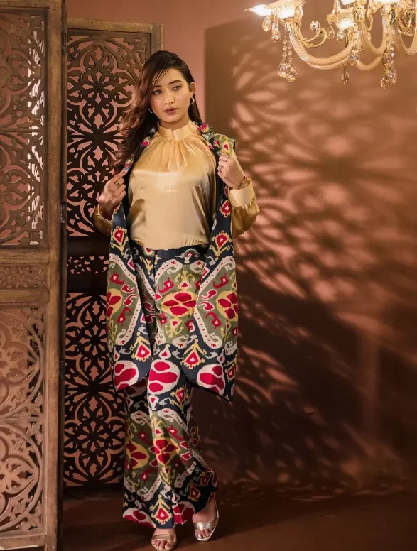 MAMA SAIID CHIIC Multi-Print Satin Co-ord Set