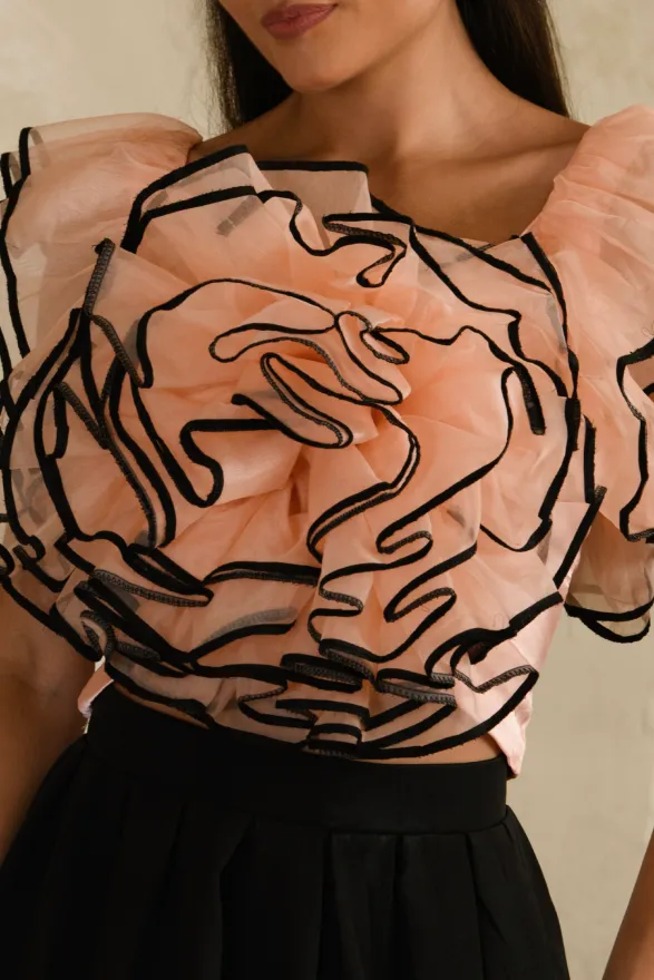 MAMA SAIID CHIIC PEACH FLORAL DRESS - Image 4