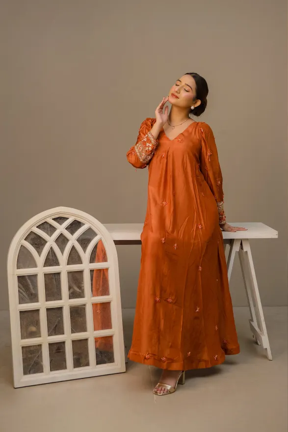 MAMA SAIID CHIIC Silk long dress with embroidery - Image 5