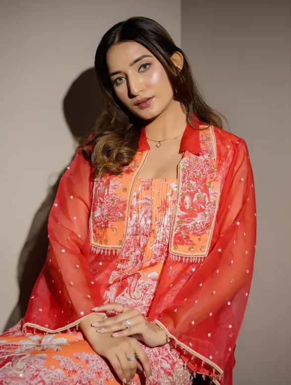 MAMA SAIID CHIIC Multicolour dress with organza shrug